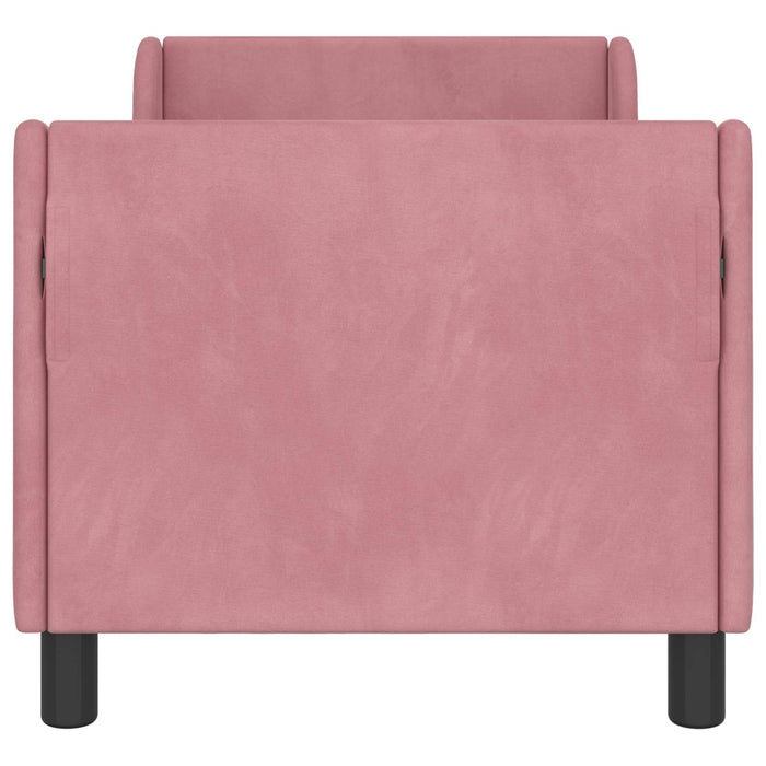 Cadru de pat pentru copii cu spătar Roz 70 x 140 cm Catifea - WALTI WALTI