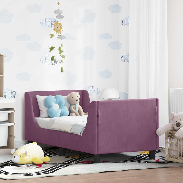 Cadru de pat pentru copii cu spătar Violet 70 x 140 cm Catifea - WALTI WALTI