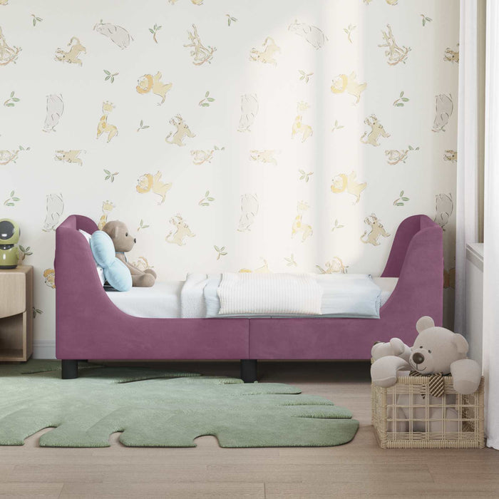 Cadru de pat pentru copii cu spătar Violet 70 x 140 cm Catifea - WALTI WALTI