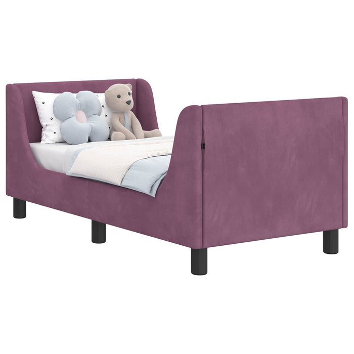 Cadru de pat pentru copii cu spătar Violet 70 x 140 cm Catifea - WALTI WALTI