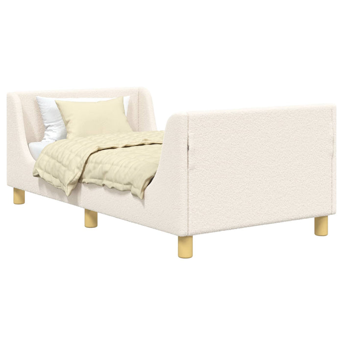 Cadru de pat pentru copii cu spătar Crem 80 x 160 cm Bouclé WALTI