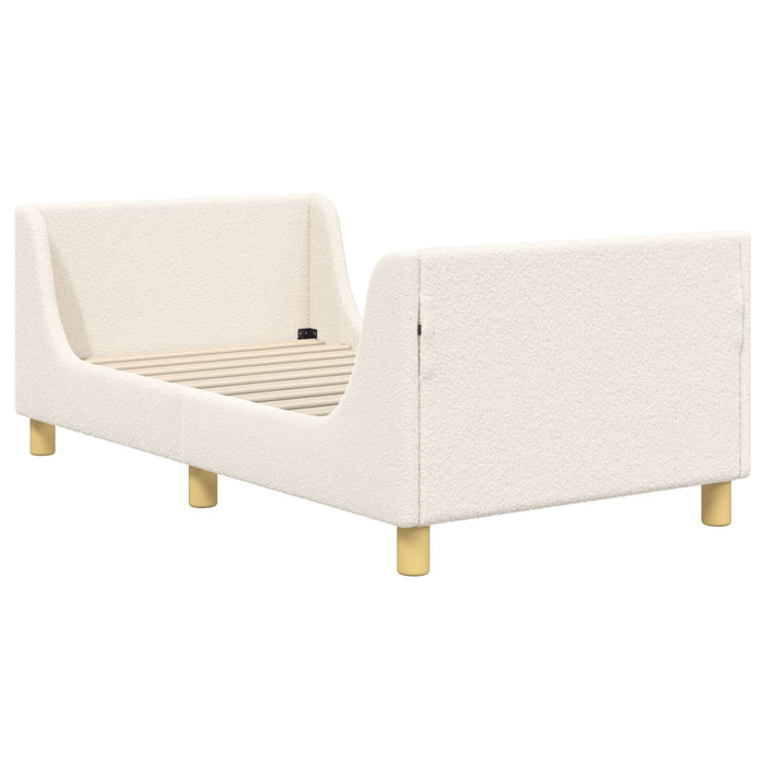 Cadru de pat pentru copii cu spătar Crem 80 x 160 cm Bouclé WALTI