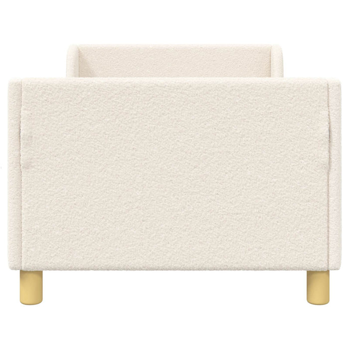 Cadru de pat pentru copii cu spătar Crem 80 x 160 cm Bouclé WALTI