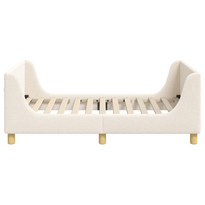 Cadru de pat pentru copii cu spătar Crem 80 x 160 cm Bouclé WALTI