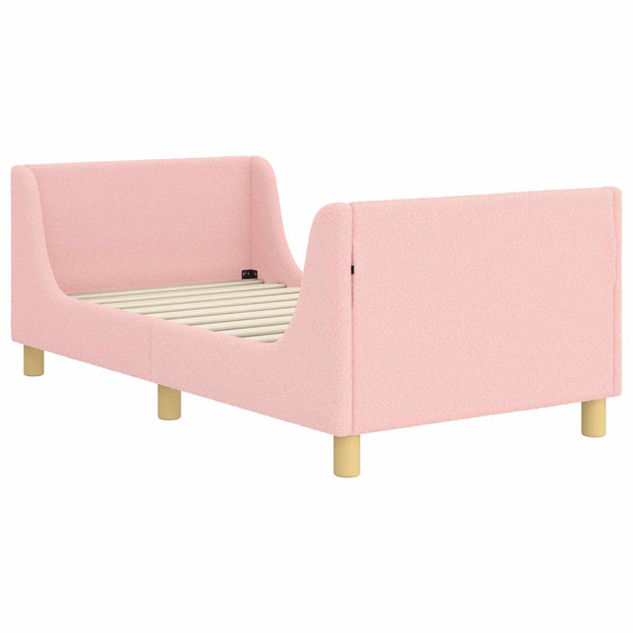 Cadru de pat pentru copii cu spătar Roz 80 x 160 cm Bouclé WALTI
