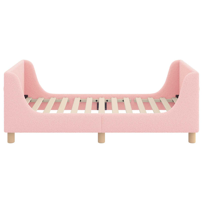 Cadru de pat pentru copii cu spătar Roz 80 x 160 cm Bouclé WALTI