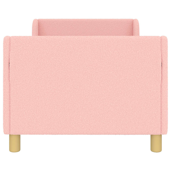 Cadru de pat pentru copii cu spătar Roz 80 x 160 cm Bouclé WALTI