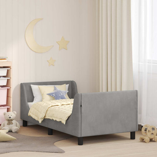 Cadru de pat pentru copii cu spătar Gri deschis 80 x 160 cm - WALTI WALTI
