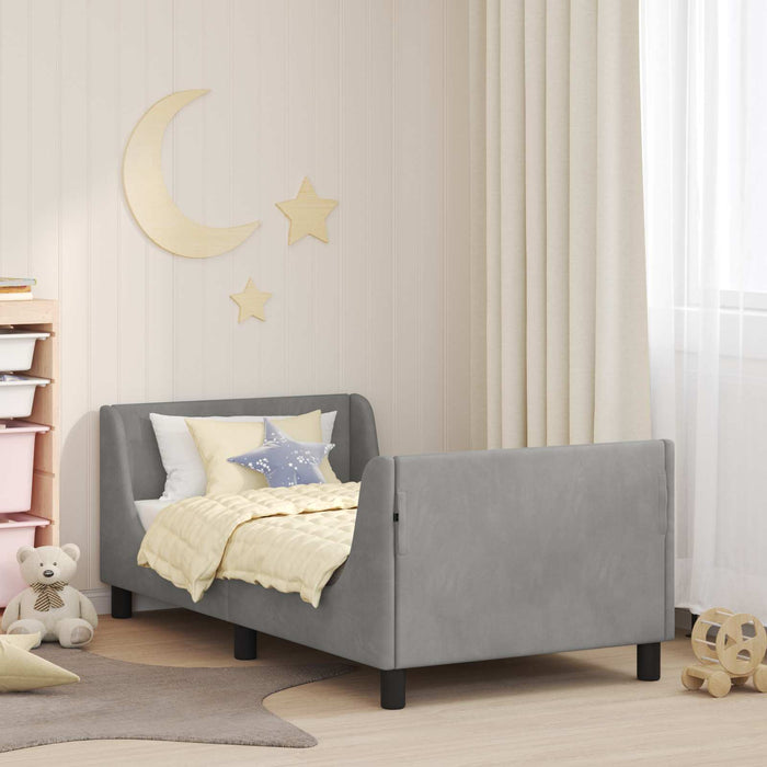 Cadru de pat pentru copii cu spătar Gri deschis 80 x 160 cm - WALTI WALTI