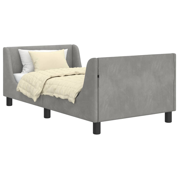 Cadru de pat pentru copii cu spătar Gri deschis 80 x 160 cm - WALTI WALTI