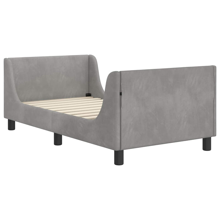 Cadru de pat pentru copii cu spătar Gri deschis 80 x 160 cm - WALTI WALTI