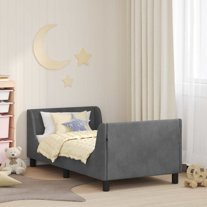 Cadru de pat pentru copii cu spătar Gri închis 80 x 160 cm - WALTI WALTI
