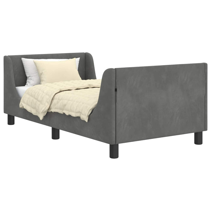 Cadru de pat pentru copii cu spătar Gri închis 80 x 160 cm - WALTI WALTI