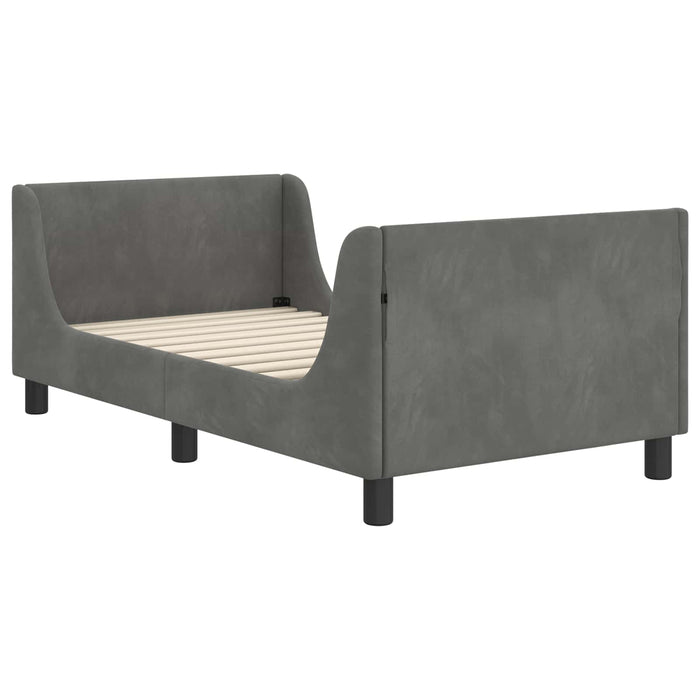 Cadru de pat pentru copii cu spătar Gri închis 80 x 160 cm - WALTI WALTI
