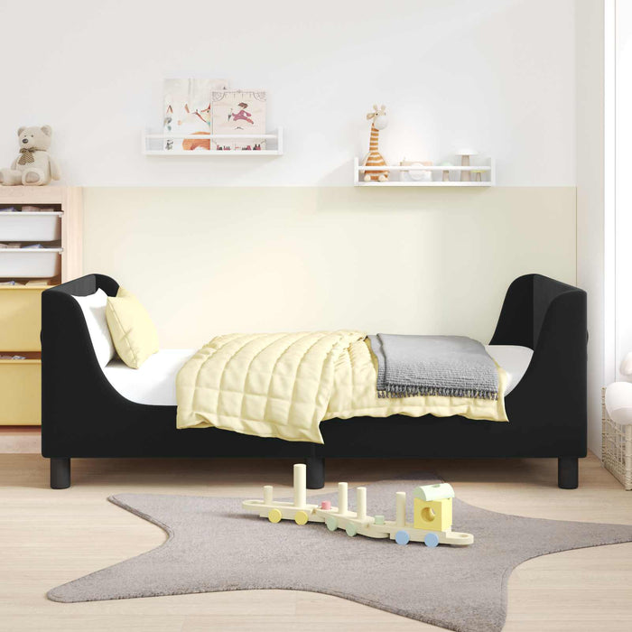 Cadru de pat pentru copii cu spătar Negru 80 x 160 cm Catifea - WALTI WALTI