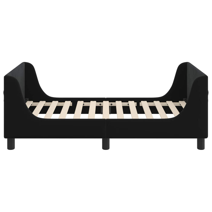 Cadru de pat pentru copii cu spătar Negru 80 x 160 cm Catifea - WALTI WALTI