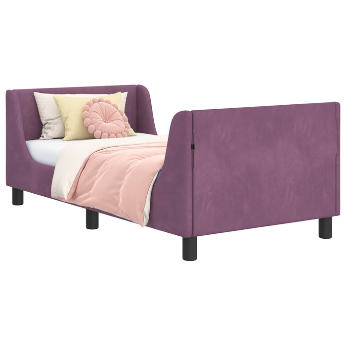 Cadru de pat pentru copii cu spătar Violet 80 x 160 cm Catifea - WALTI WALTI