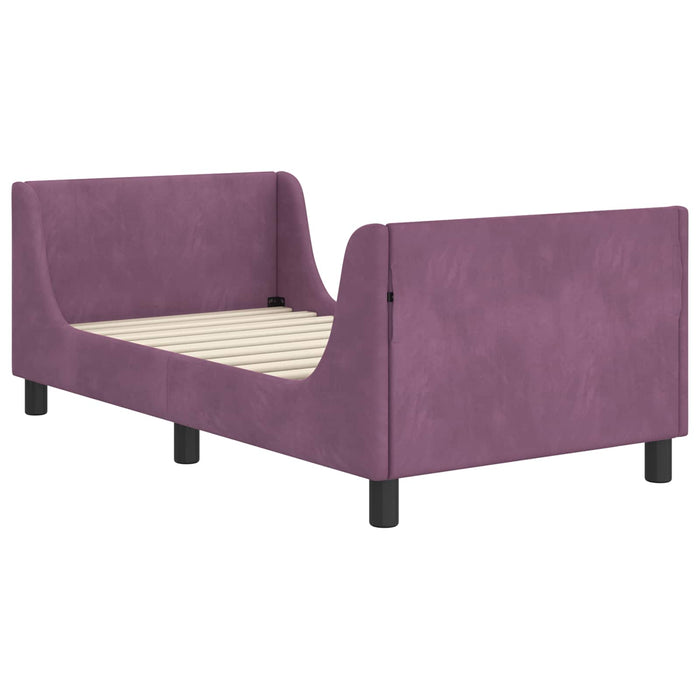 Cadru de pat pentru copii cu spătar Violet 80 x 160 cm Catifea - WALTI WALTI