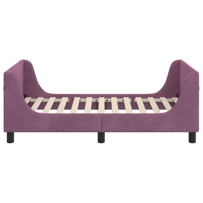 Cadru de pat pentru copii cu spătar Violet 80 x 160 cm Catifea - WALTI WALTI