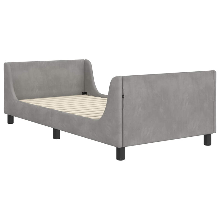 Cadru de pat pentru copii cu spătar Gri deschis 80 x 200 cm - WALTI WALTI