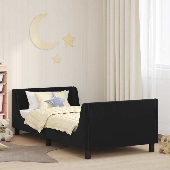 Cadru de pat pentru copii cu spătar Negru 80 x 200 cm Catifea - WALTI WALTI