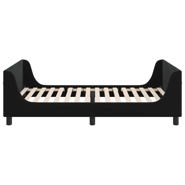 Cadru de pat pentru copii cu spătar Negru 80 x 200 cm Catifea - WALTI WALTI