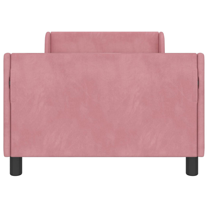 Cadru de pat pentru copii cu spătar Roz 80 x 200 cm Catifea - WALTI WALTI