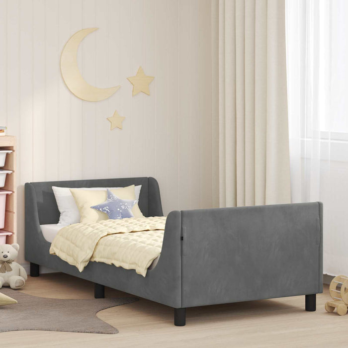 Cadru de pat pentru copii cu spătar Gri închis 90 x 190 cm - WALTI WALTI