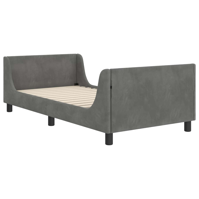 Cadru de pat pentru copii cu spătar Gri închis 90 x 190 cm - WALTI WALTI