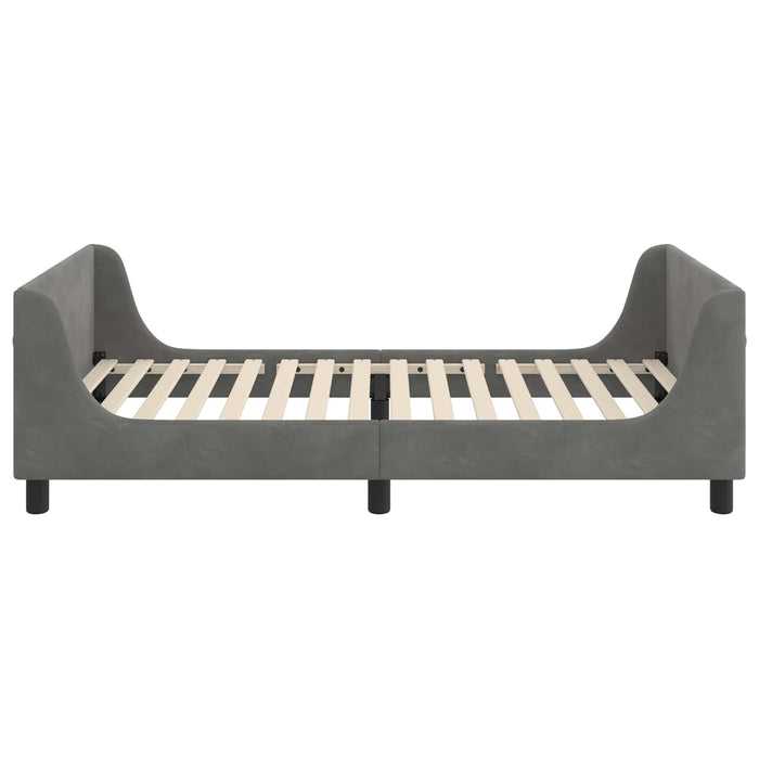 Cadru de pat pentru copii cu spătar Gri închis 90 x 190 cm - WALTI WALTI