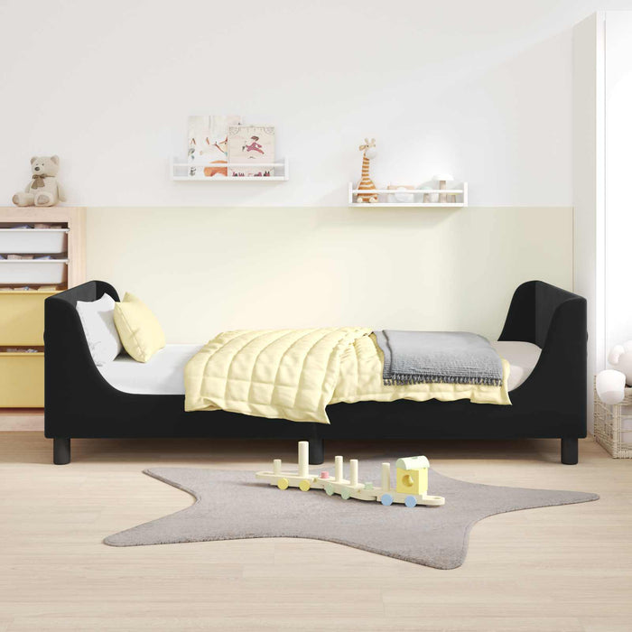 Cadru de pat pentru copii cu spătar Negru 90 x 190 cm Catifea - WALTI WALTI