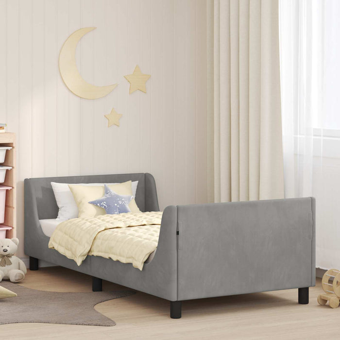 Cadru de pat pentru copii cu spătar Gri deschis 90 x 200 cm - WALTI WALTI