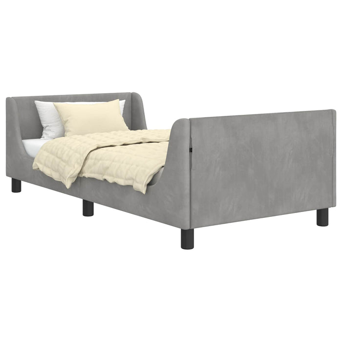 Cadru de pat pentru copii cu spătar Gri deschis 90 x 200 cm - WALTI WALTI