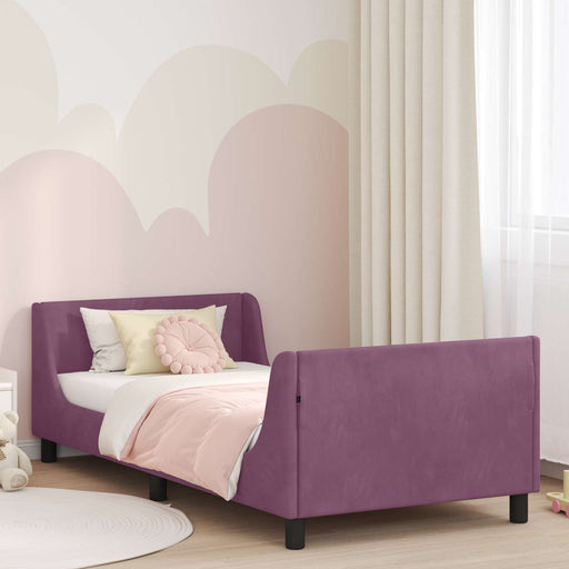 Cadru de pat pentru copii cu spătar Violet 90 x 200 cm Catifea - WALTI WALTI