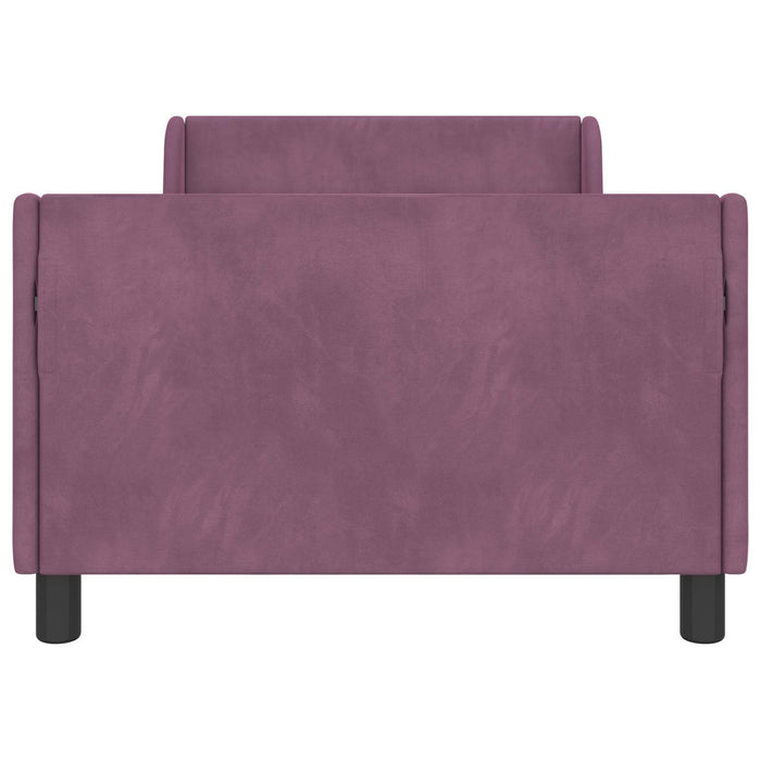 Cadru de pat pentru copii cu spătar Violet 90 x 200 cm Catifea WALTI