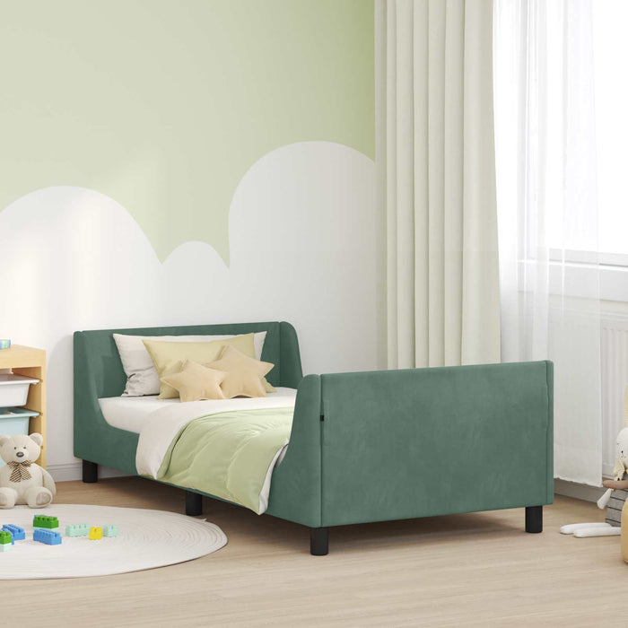 Cadru de pat pentru copii cu spătar Verde Mării 90 x 200 cm - WALTI WALTI