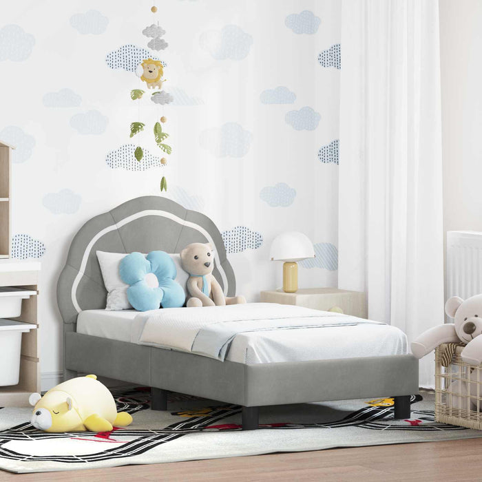 Cadru de pat pentru copii cu spătar Gri deschis 70 x 140 cm - WALTI WALTI
