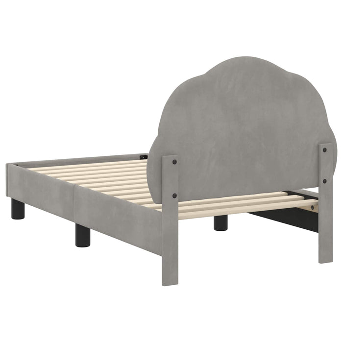 Cadru de pat pentru copii cu spătar Gri deschis 70 x 140 cm - WALTI WALTI