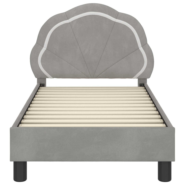 Cadru de pat pentru copii cu spătar Gri deschis 70 x 140 cm - WALTI WALTI