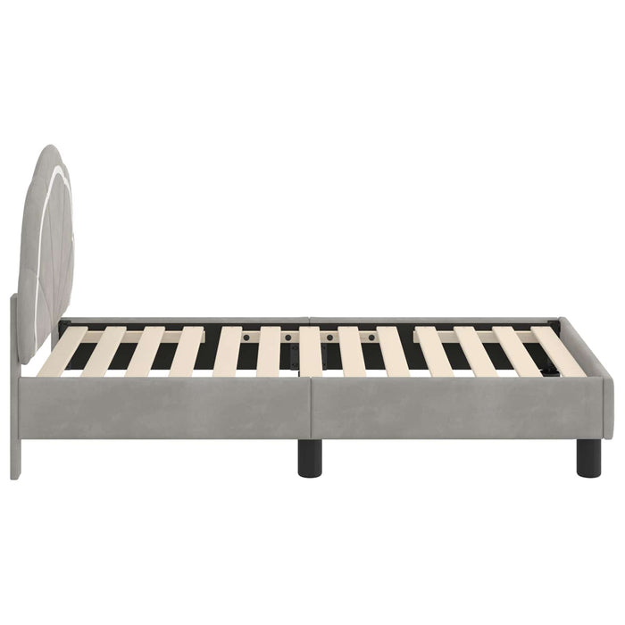 Cadru de pat pentru copii cu spătar Gri deschis 70 x 140 cm - WALTI WALTI