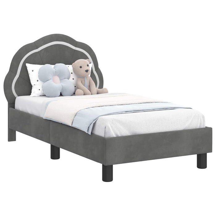 Cadru de pat pentru copii cu spătar Gri închis 70 x 140 cm - WALTI WALTI