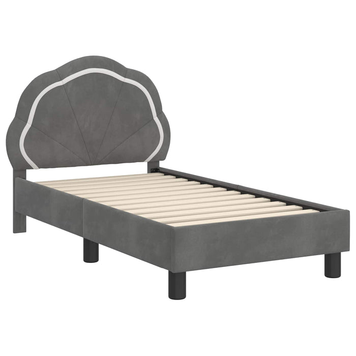 Cadru de pat pentru copii cu spătar Gri închis 70 x 140 cm - WALTI WALTI