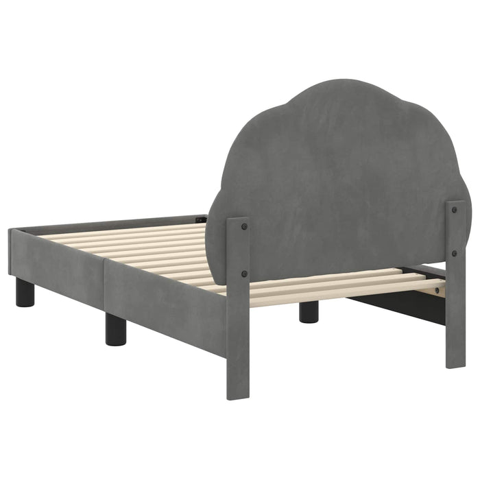 Cadru de pat pentru copii cu spătar Gri închis 70 x 140 cm - WALTI WALTI