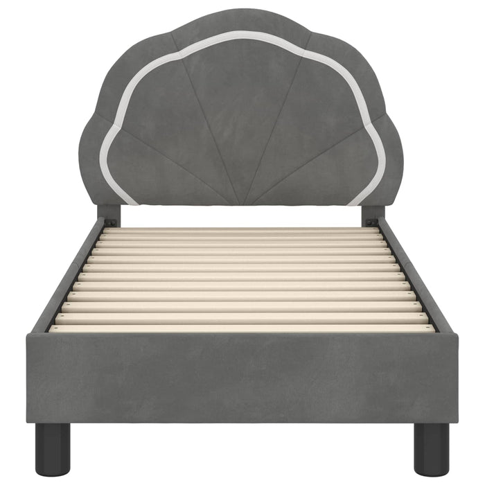 Cadru de pat pentru copii cu spătar Gri închis 70 x 140 cm - WALTI WALTI