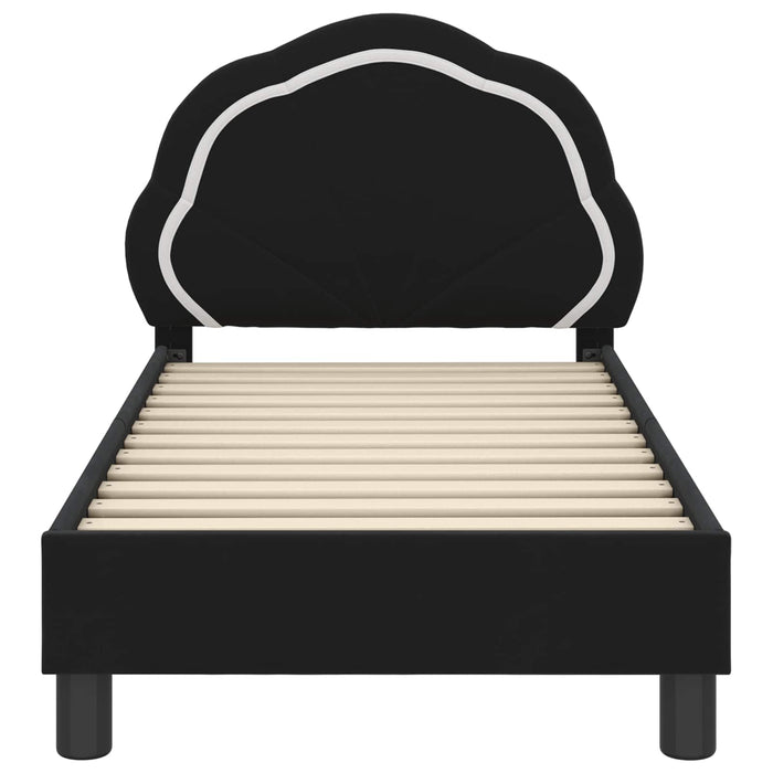 Cadru de pat pentru copii cu spătar Negru 70 x 140 cm Catifea - WALTI WALTI