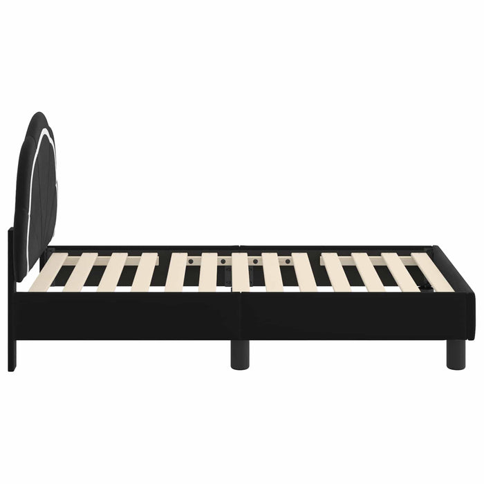 Cadru de pat pentru copii cu spătar Negru 70 x 140 cm Catifea - WALTI WALTI