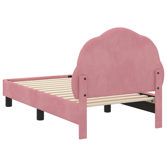 Cadru de pat pentru copii cu spătar Roz 70 x 140 cm Catifea - WALTI WALTI
