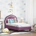 Cadru de pat pentru copii cu spătar Violet 70 x 140 cm Catifea - WALTI WALTI