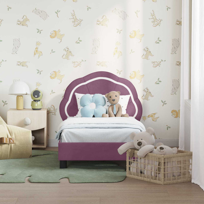 Cadru de pat pentru copii cu spătar Violet 70 x 140 cm Catifea - WALTI WALTI