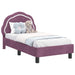 Cadru de pat pentru copii cu spătar Violet 70 x 140 cm Catifea - WALTI WALTI